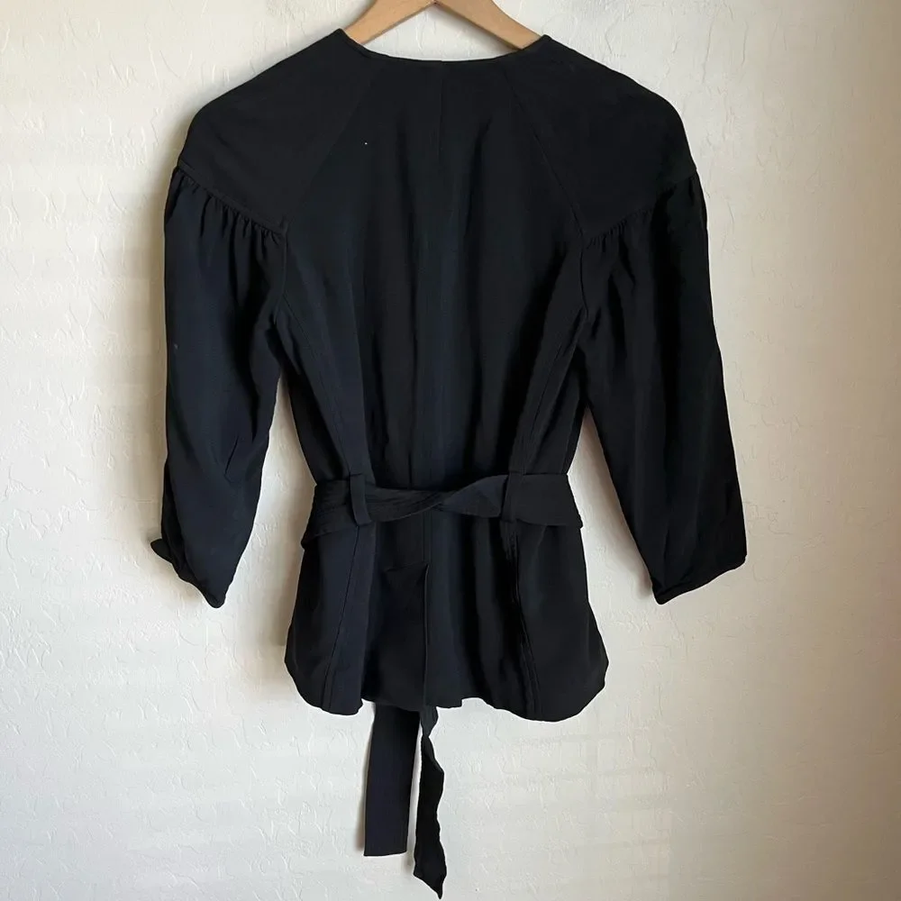 A.L.C Kendrick Wrap Kimono Quarter Sleeve Jacket Blazer Size Women's 4 Black